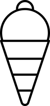 Ice Cream Cone Icon In Line Art. vector