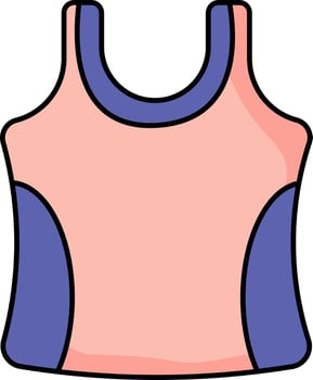 Flat Style Tank Top Icon In Navy Blue And Pink Color. vector