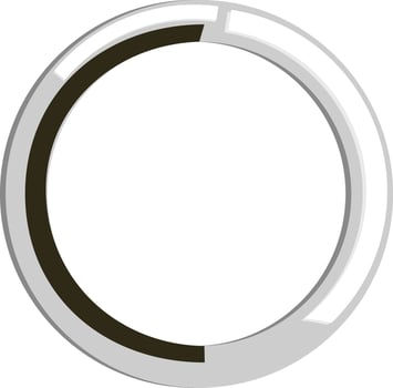 Isolated Round Mirror In Black And Silver Color. vector