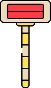 Red And Yellow Vintage Razor Machine Flat Icon. vector