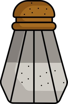 Salt Or Pepper Shaker Bottle Icon In Grey And Brown Color. vector