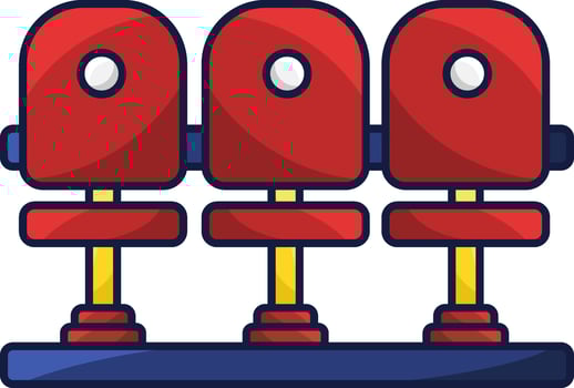 Red Illustration Of Audience Seat Icon In Flat Style. vector