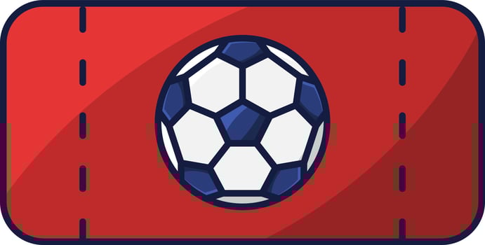 Soccer Tournament Ticket Red Icon. vector