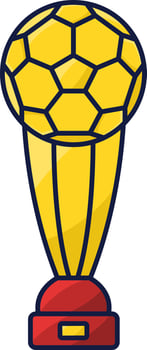 Flat Illustration Of Golden Soccer Trophy Icon. vector
