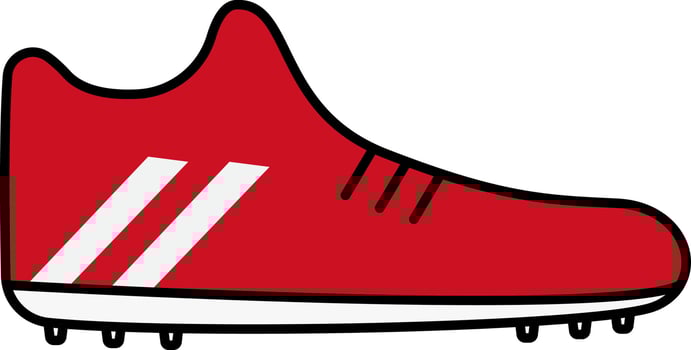Red And White Spike Shoes Flat Icon. vector