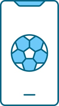 Isolated Football Match Streaming In Smartphone Screen Icon. vector