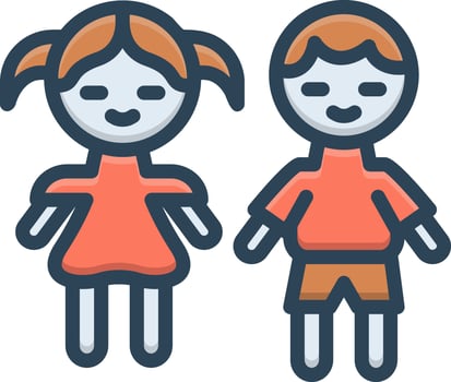 color icon for kids vector