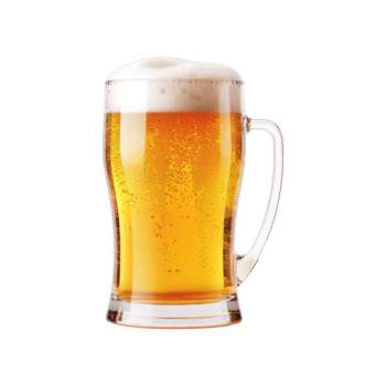 a glass of cold beer isolated on transparent background. clipping path. png