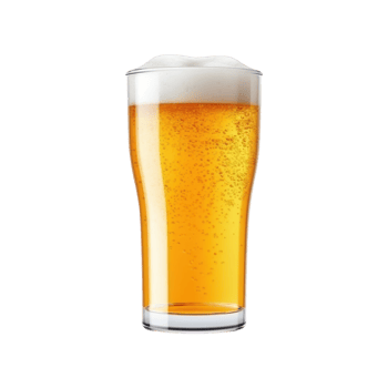 a glass of cold beer isolated on transparent background. clipping path. png