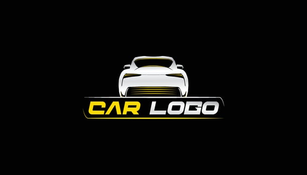 car outline back sports look with modern text vector logo