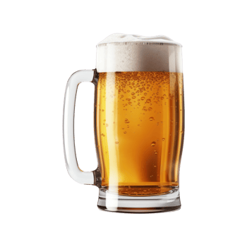a glass of cold beer isolated on transparent background. clipping path. png
