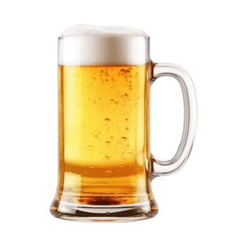 a glass of cold beer isolated on transparent background. clipping path. png