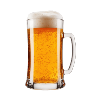 a glass of cold beer isolated on transparent background. clipping path. png