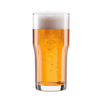 a glass of cold beer isolated on transparent background. clipping path. png
