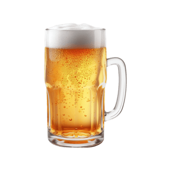 a glass of cold beer isolated on transparent background. clipping path. png