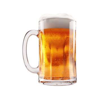 a glass of cold beer isolated on transparent background. clipping path. png