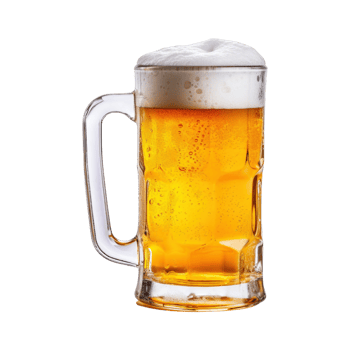 a glass of cold beer isolated on transparent background. clipping path. png
