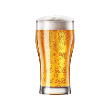 a glass of cold beer isolated on transparent background. clipping path. png
