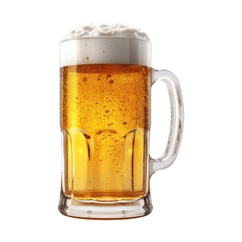 a glass of cold beer isolated on transparent background. clipping path. png