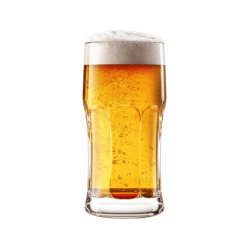 a glass of cold beer isolated on transparent background. clipping path. png