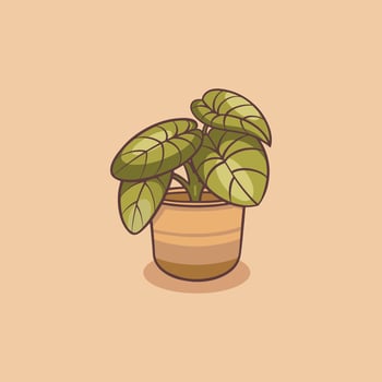 beautiful Monstera siltepecana make people still life illustration vector