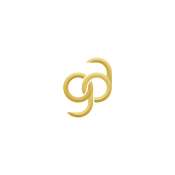 Luxurious Golden Letters GA logo design vector