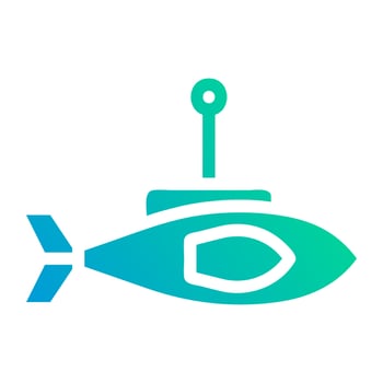 submarine icon gradient green blue colour military symbol perfect. vector