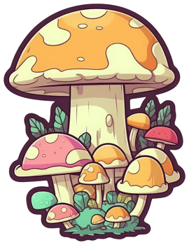 Mushroom sticker transparent illustration. . png
