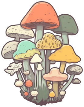 Mushroom sticker transparent illustration. . png