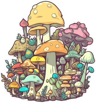 Mushroom sticker transparent illustration. . png