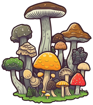 Mushroom sticker transparent illustration. . png