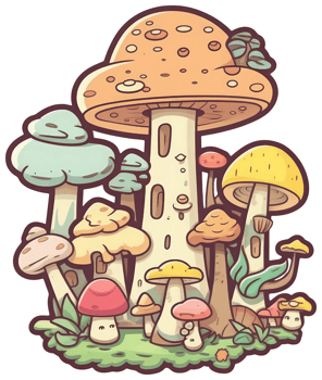 Mushroom sticker transparent illustration. . png
