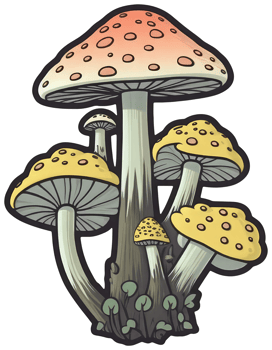 Mushroom sticker transparent illustration. . png