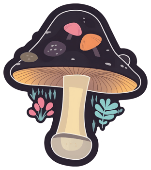 Mushroom sticker transparent illustration. . png