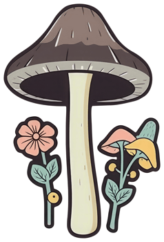 Mushroom sticker transparent illustration. . png
