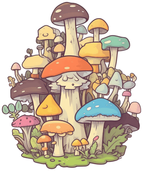 Mushroom sticker transparent illustration. . png