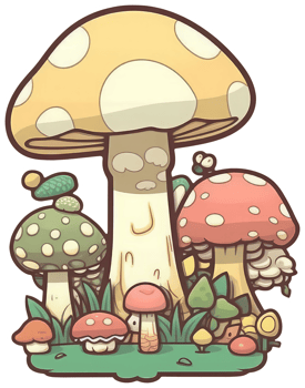 Mushroom sticker transparent illustration. . png