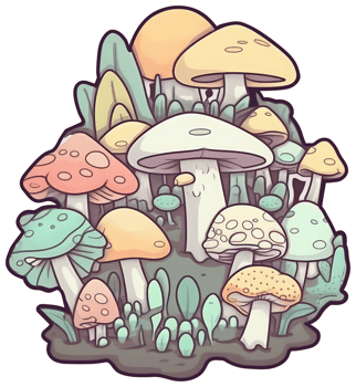 Mushroom sticker transparent illustration. . png