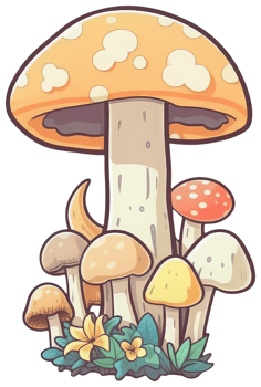 Mushroom sticker transparent illustration. . png