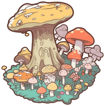 Mushroom sticker transparent illustration. . png