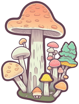 Mushroom sticker transparent illustration. . png