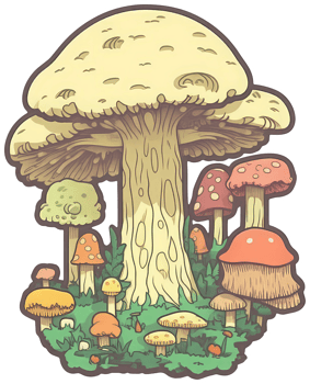 Mushroom sticker transparent illustration. . png
