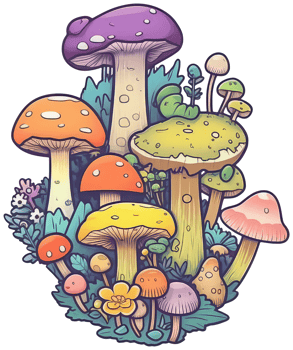 Mushroom sticker transparent illustration. . png
