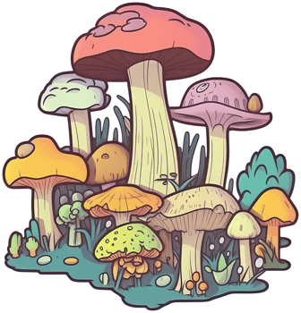 Mushroom sticker transparent illustration. . png