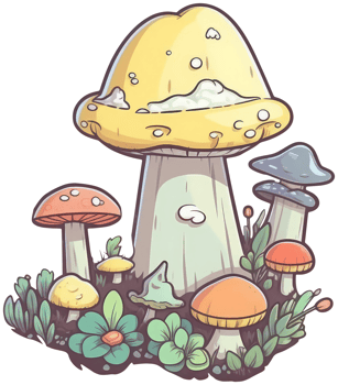 Mushroom sticker transparent illustration. . png