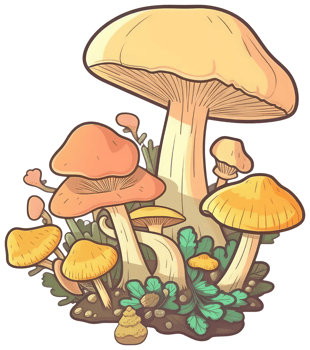 Mushroom sticker transparent illustration. . png