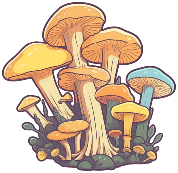 Mushroom sticker transparent illustration. . png