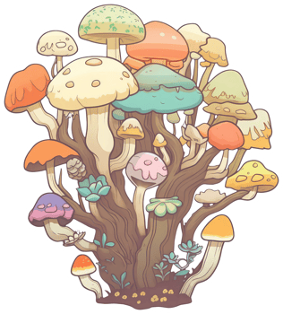 Mushroom sticker transparent illustration. . png