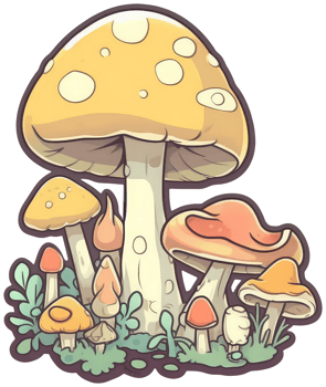 Mushroom sticker transparent illustration. . png