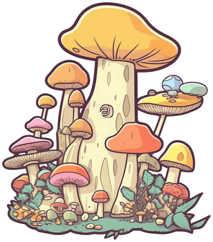 Mushroom sticker transparent illustration. . png